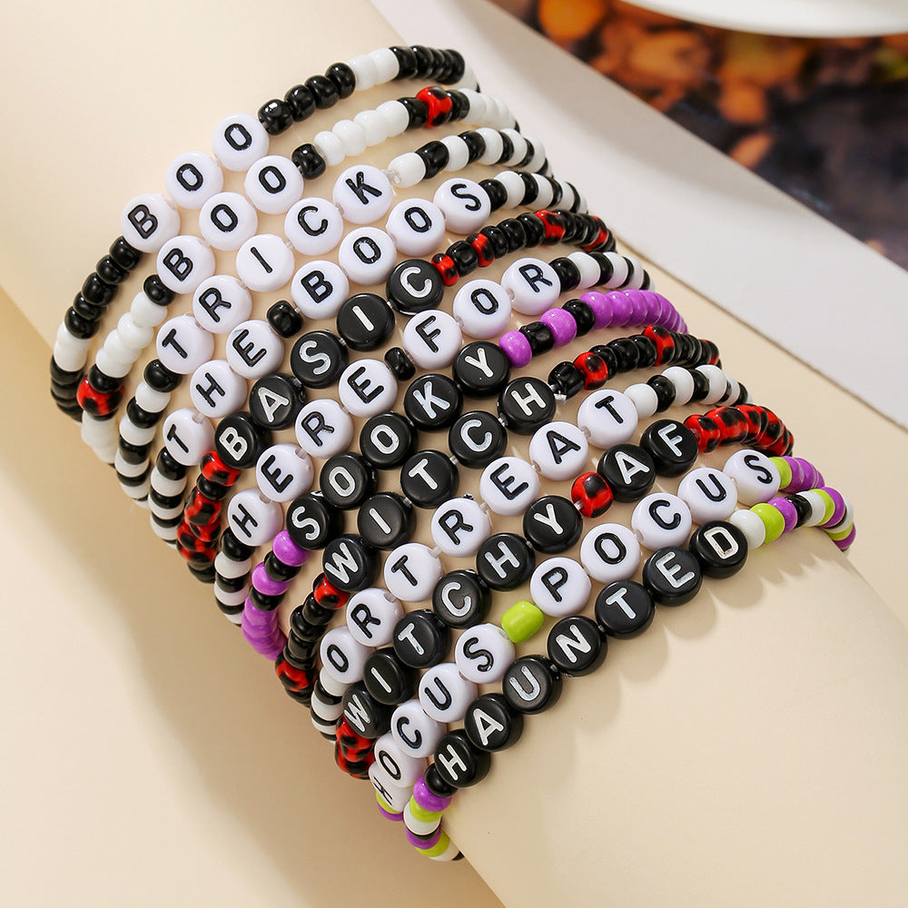 Wholesale  Bracelet Beaded Funny  Bat Pendant Ghost Festival Ghost Bracelet